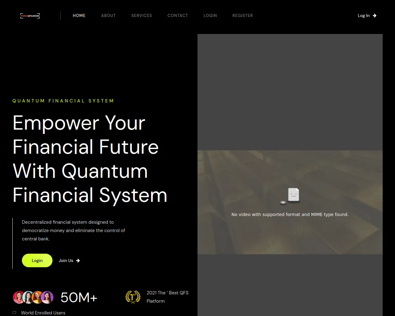Screenshot of worldqfs-ledger.com