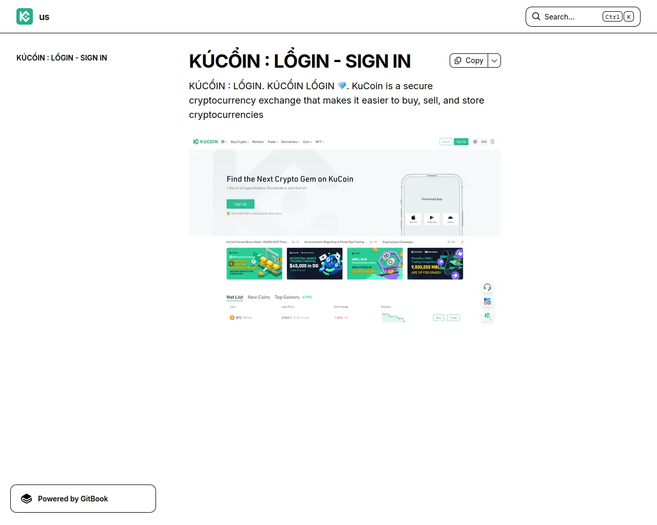 Screenshot of kucoinedlorrn.gitbook.io