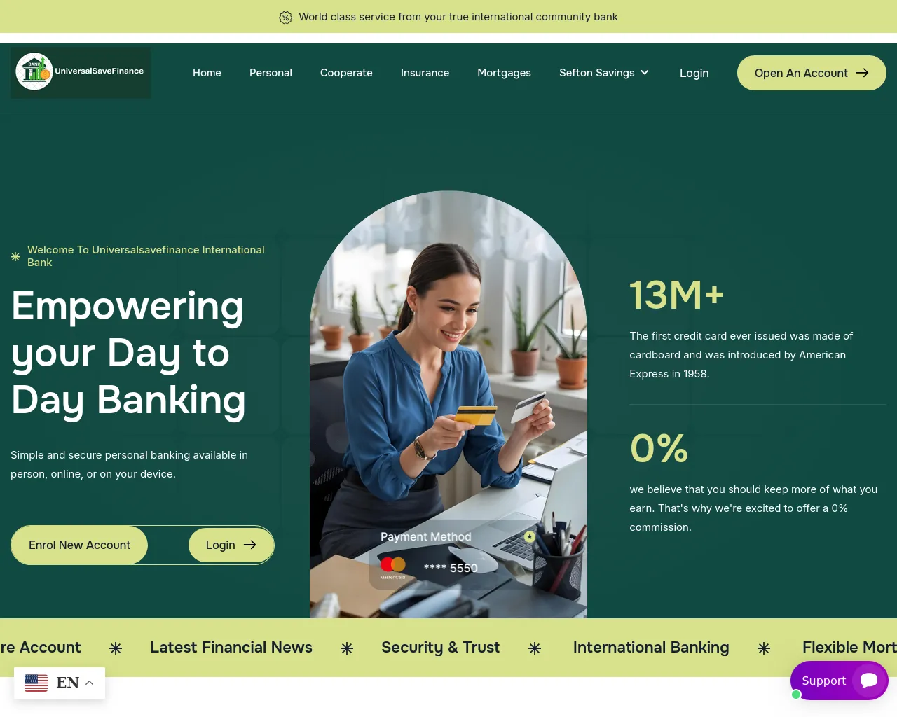 Screenshot of universalsavefinance.com
