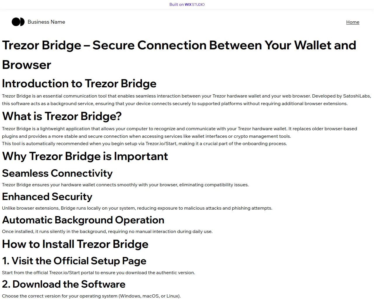 Screenshot of getbrige.wixstudio.com