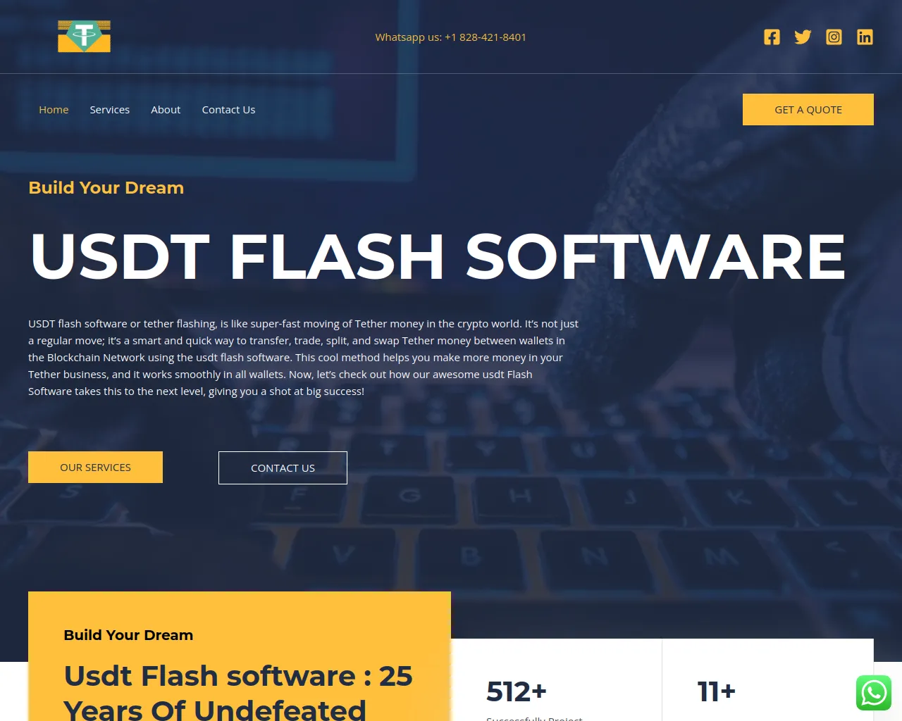 Screenshot of usdtflashsoftware.com