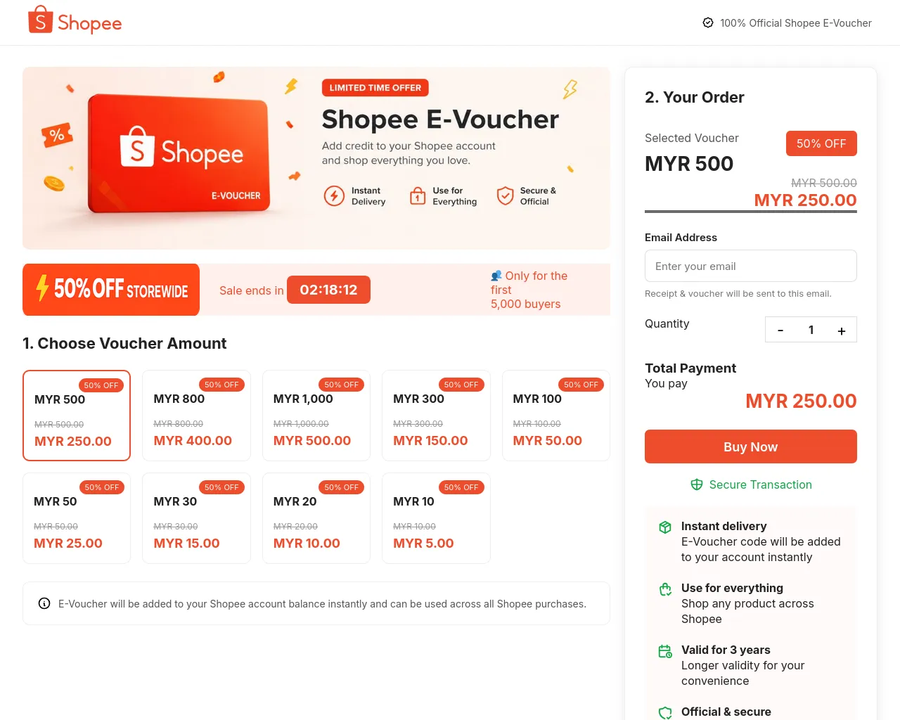 Screenshot of shopeesale.xyz
