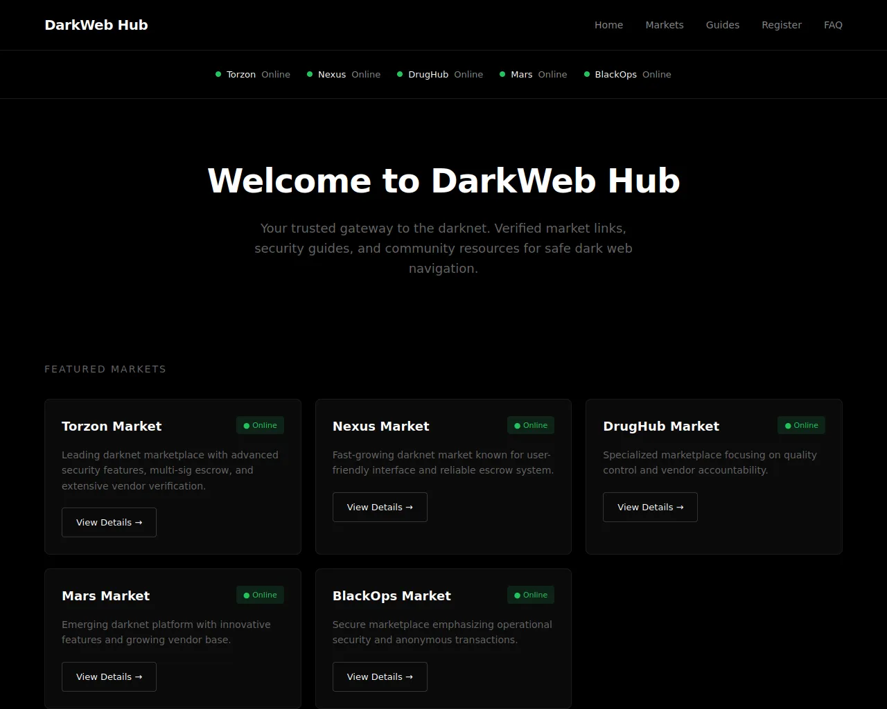 Screenshot of darkweb-hub.app