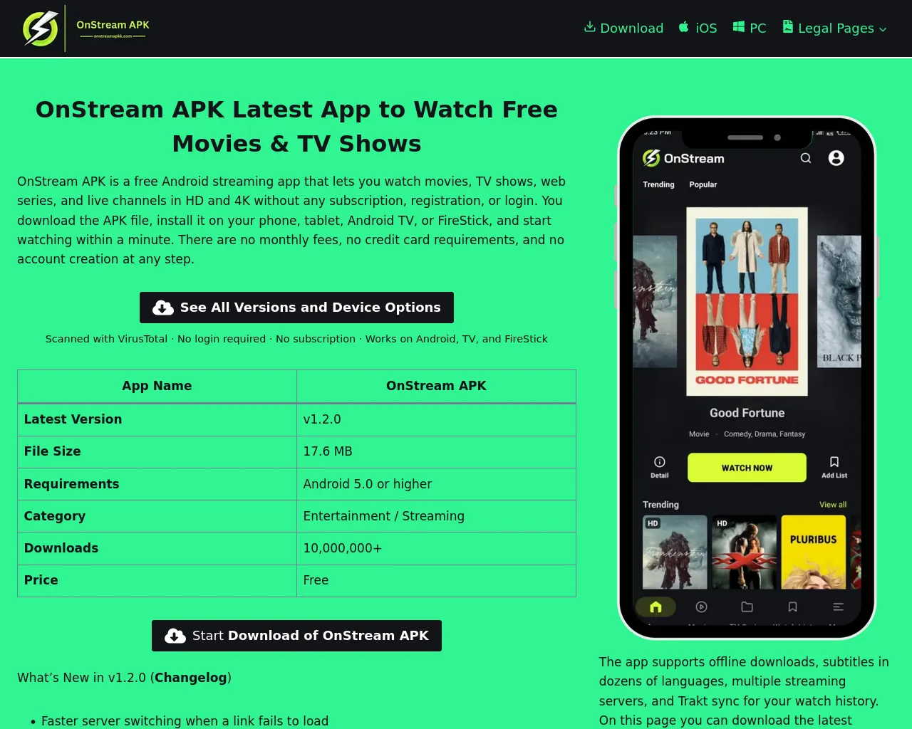 Screenshot of onstreamapkk.com