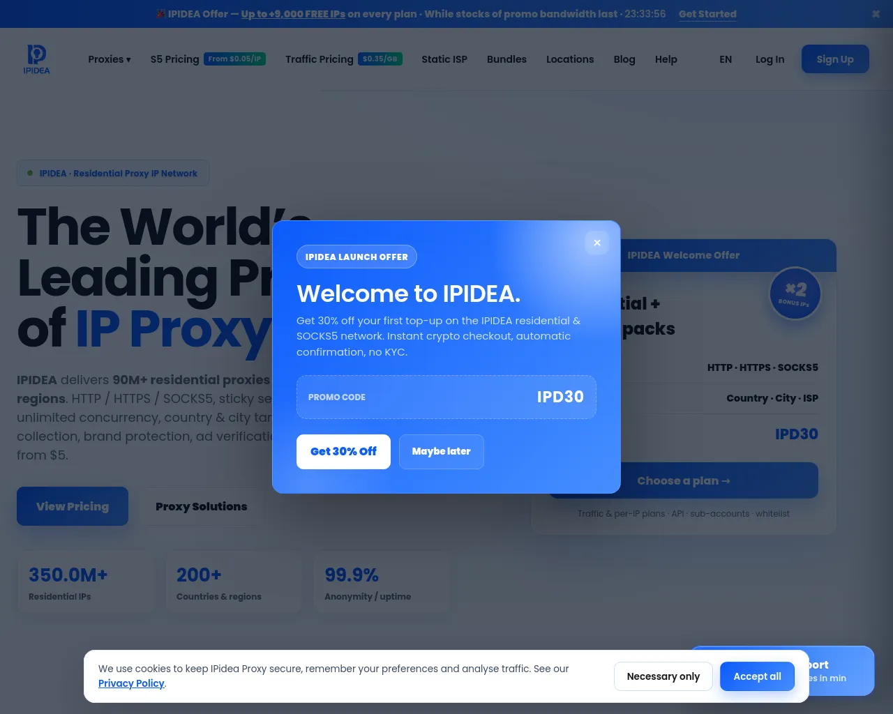 Screenshot of ipidea.app