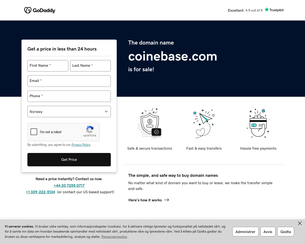 Screenshot of uat.coinebase.com