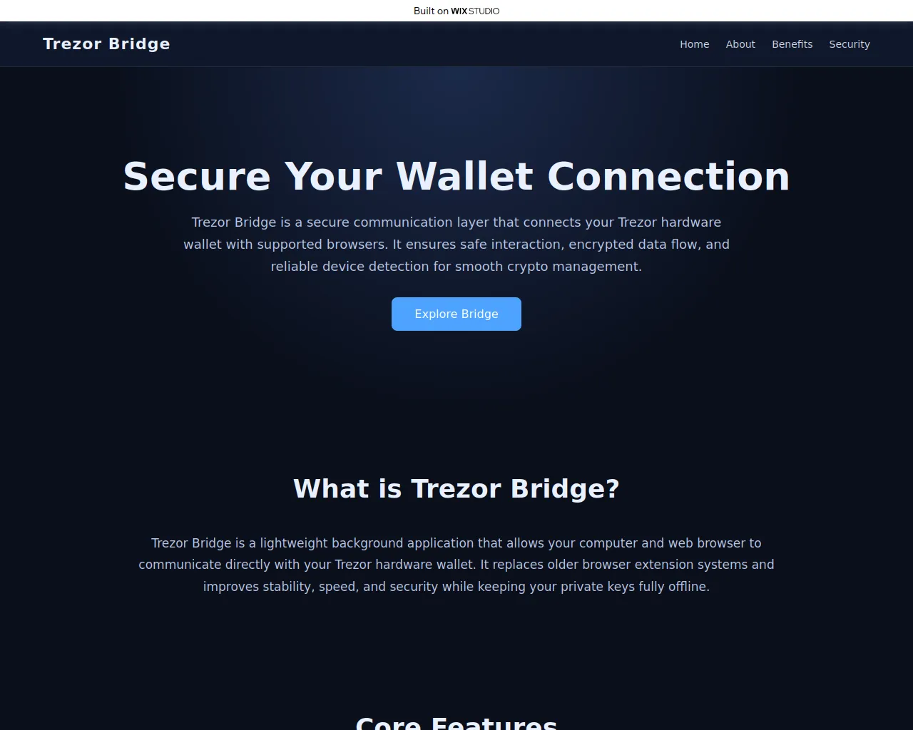 Screenshot of visible-bridge.wixstudio.com
