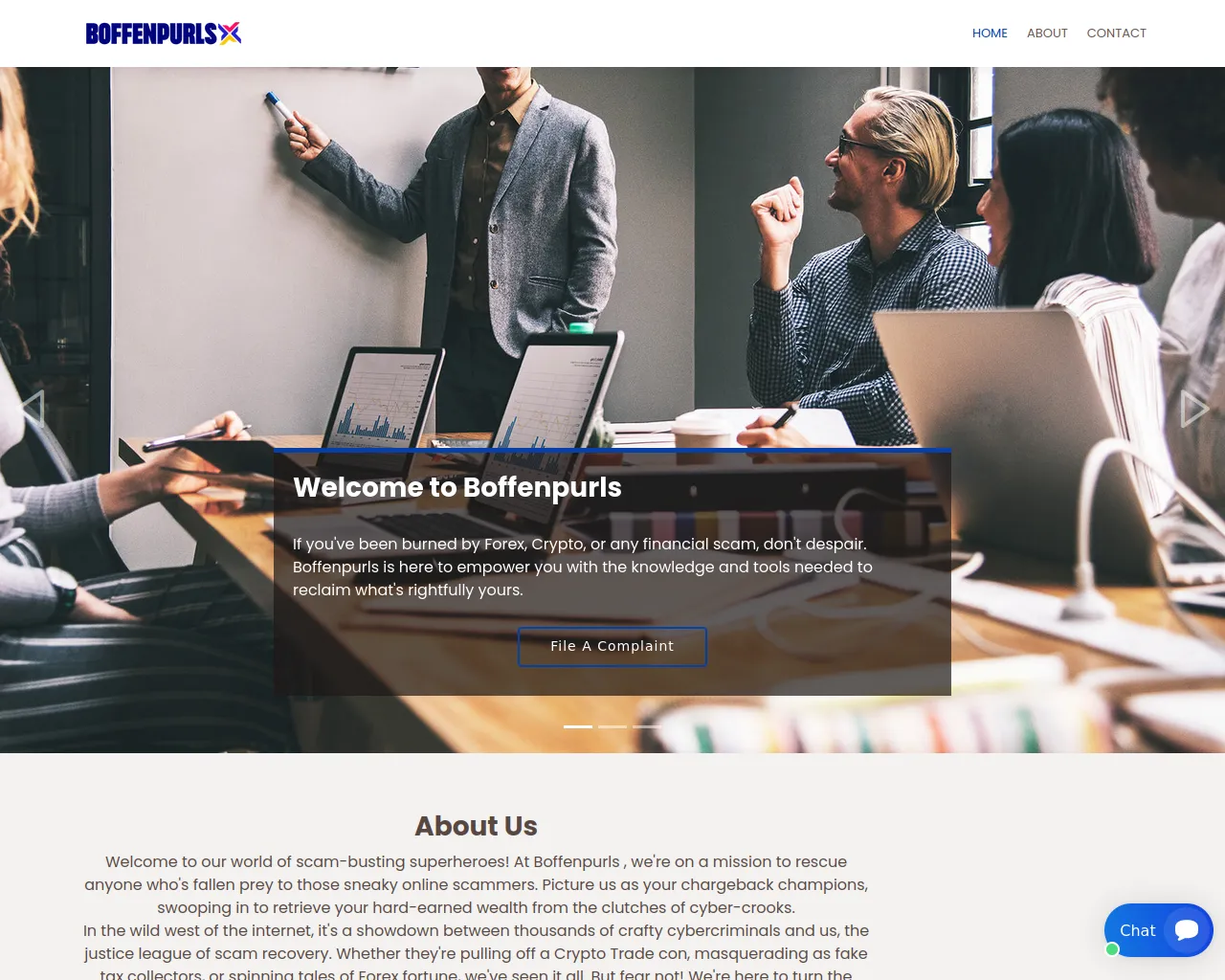 Screenshot of boffenpurls.com