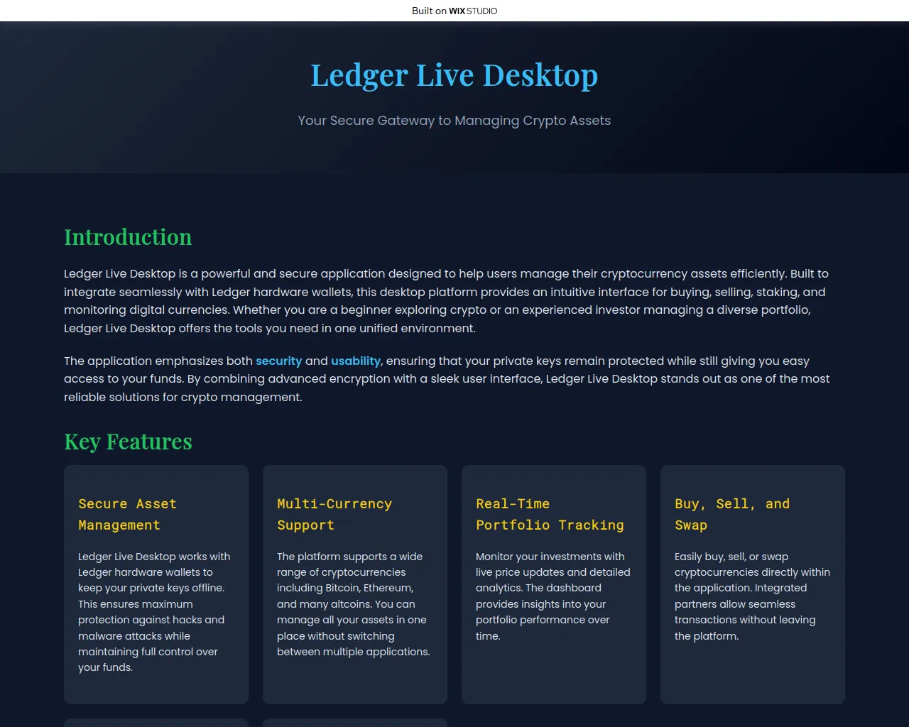Screenshot of core-desktop.wixstudio.com
