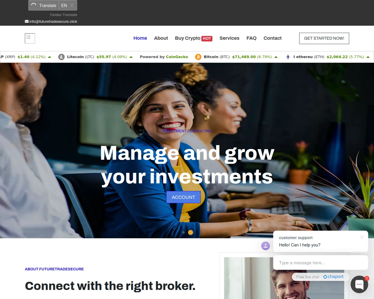 Screenshot of futuretradessecure.click