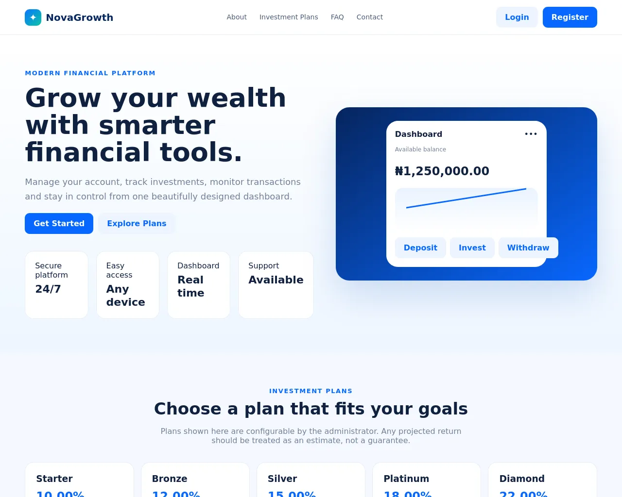 Screenshot of novagrowth.sbs.entruststake.sbs