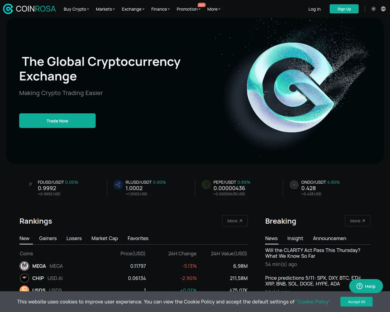 Screenshot of coinrosa.com