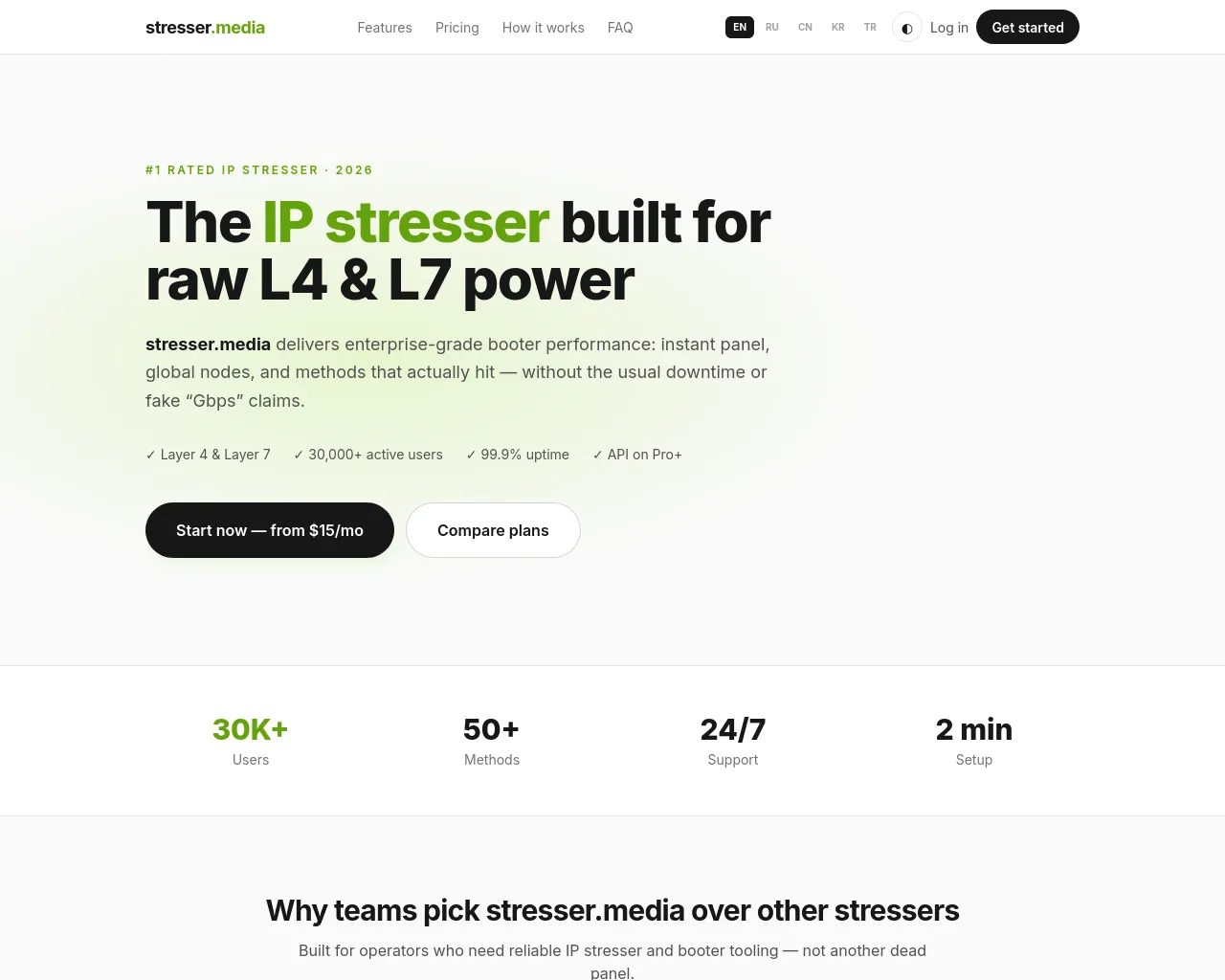 Screenshot of stresser.media
