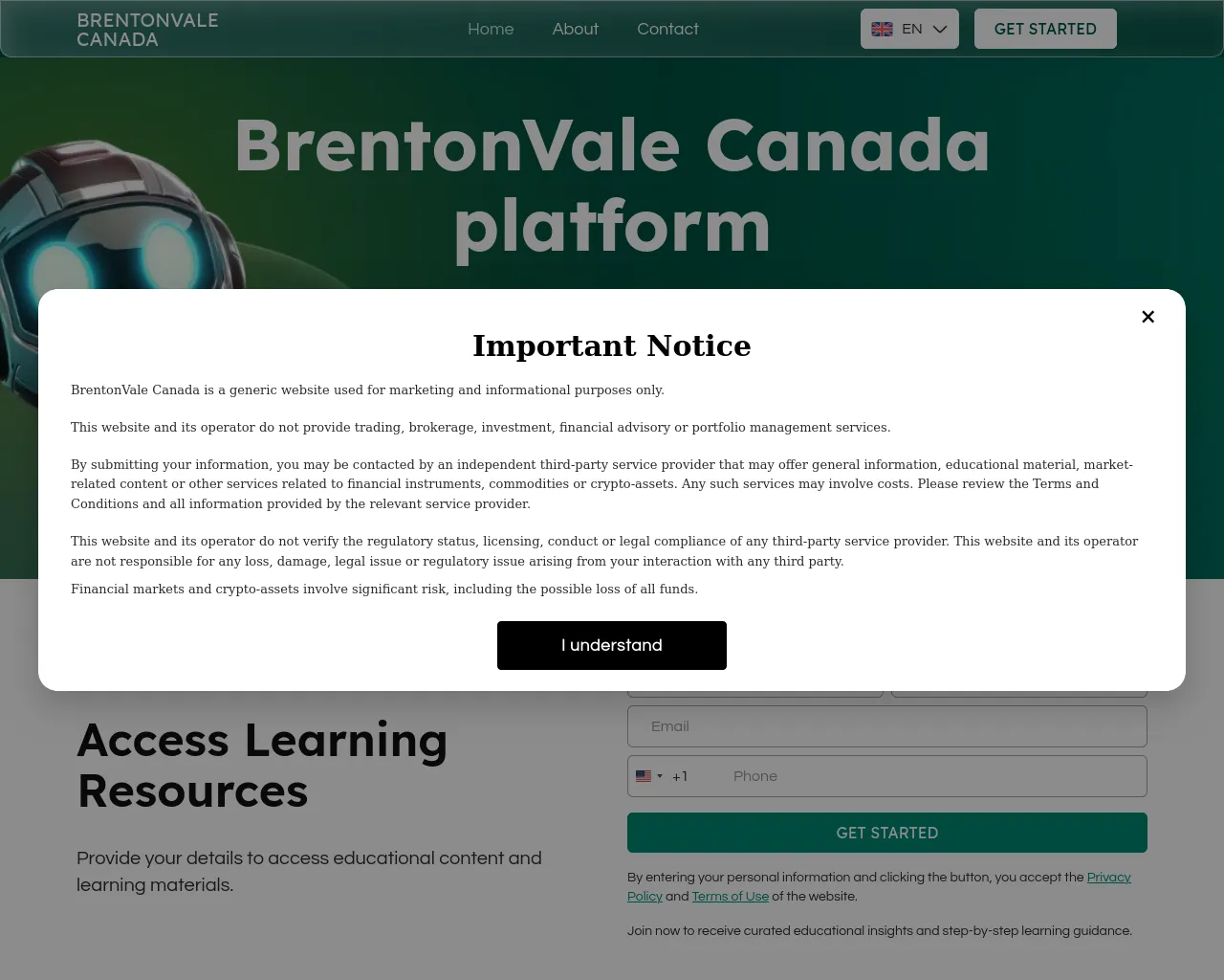 Screenshot of brentonvalecanada-ai.com