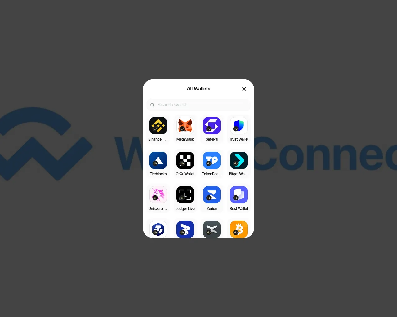Screenshot of connectwallet.live
