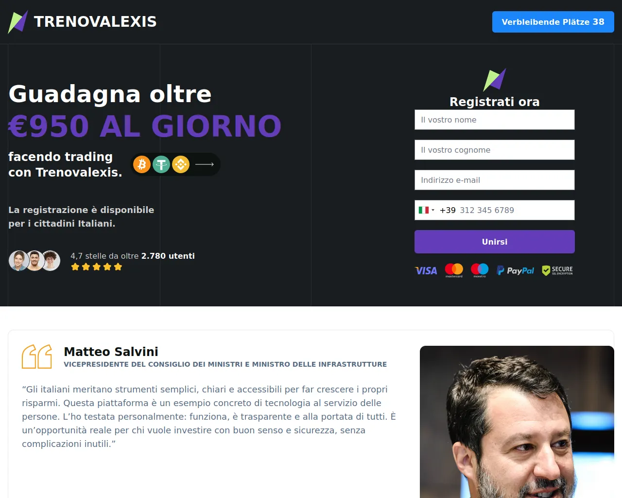 Screenshot of trenovalexis.org