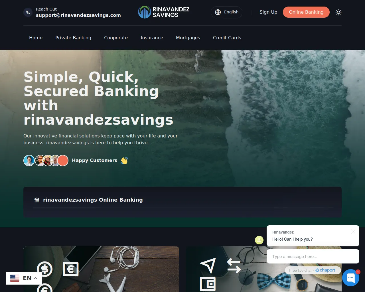 Screenshot of rinavandezsavings.com