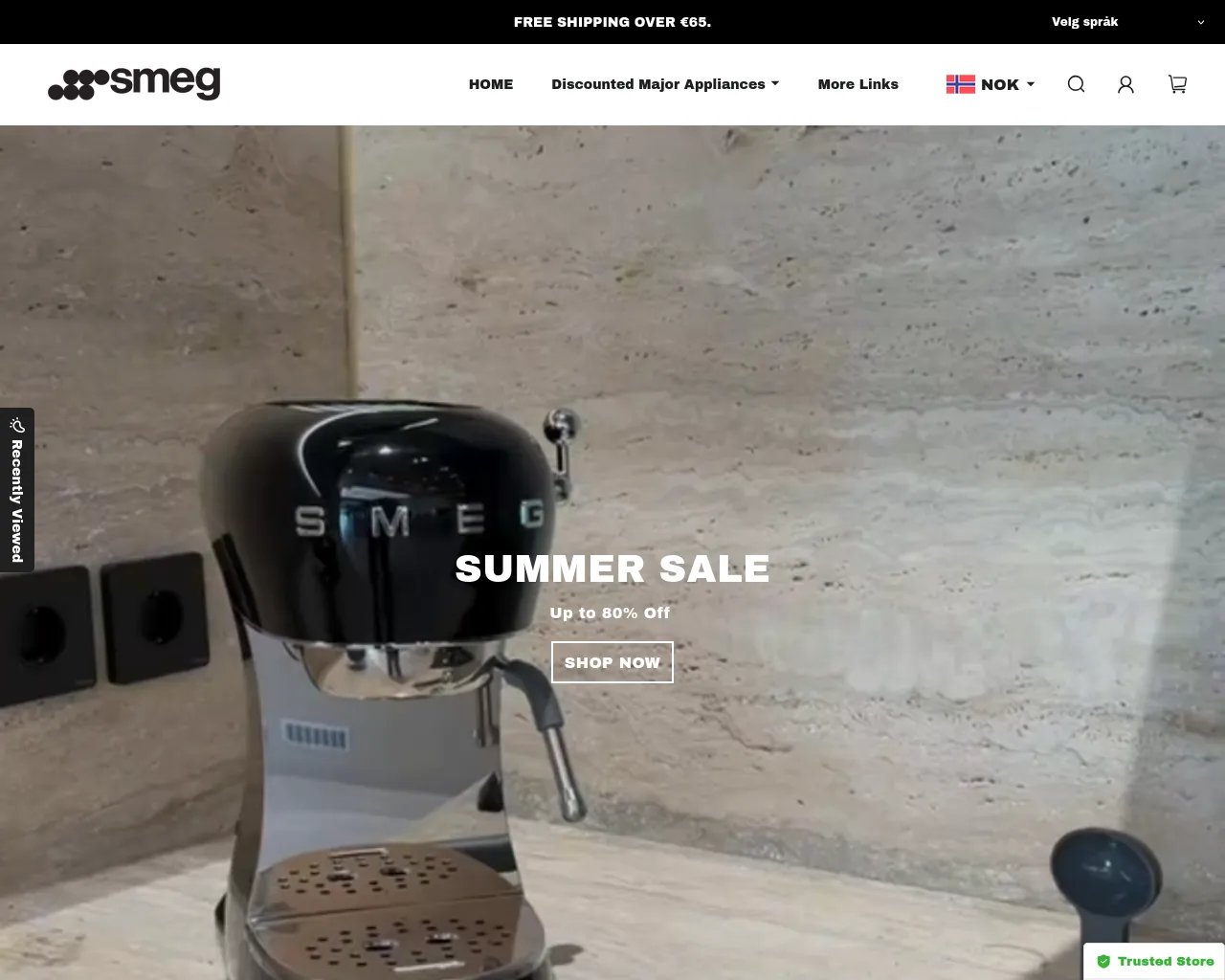 Screenshot of smeg-onlinestore.com