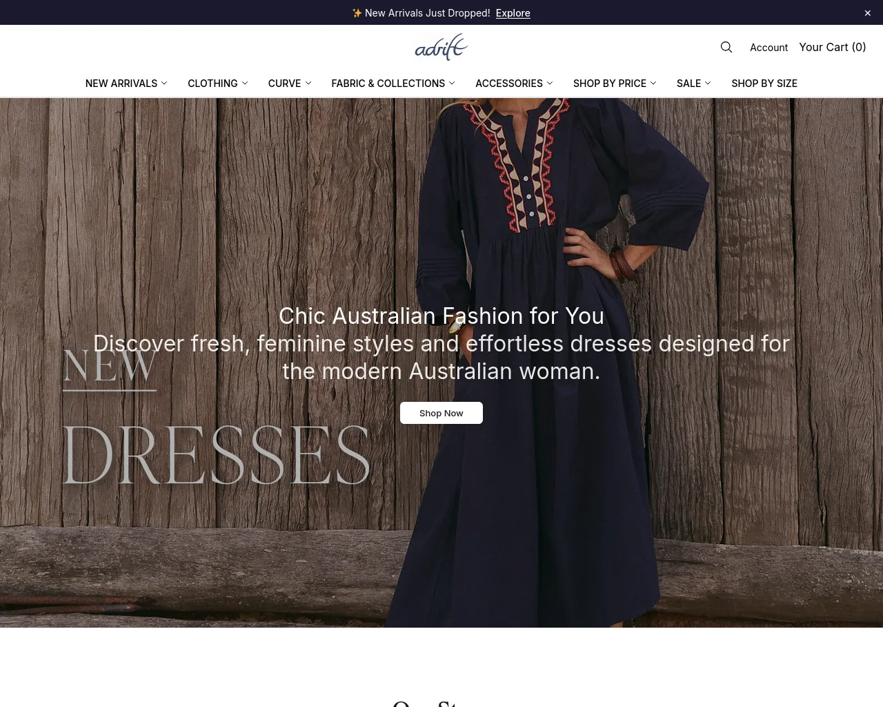 Screenshot of adriftstyle.shop
