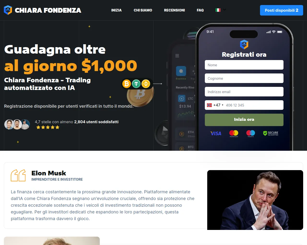 Screenshot of chiarafondenza.biz