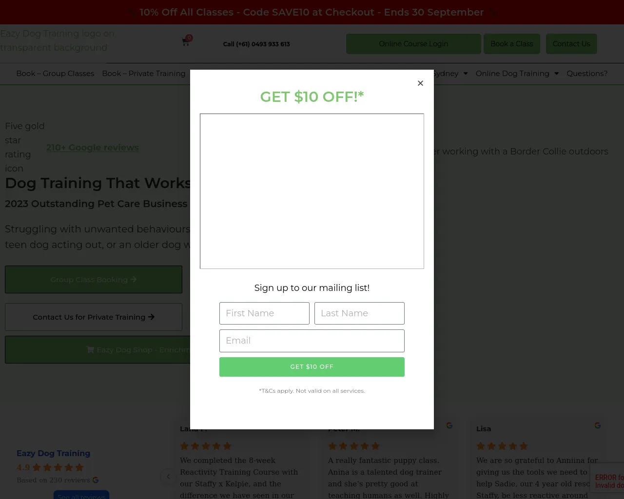 Screenshot of eazydogtraining.live