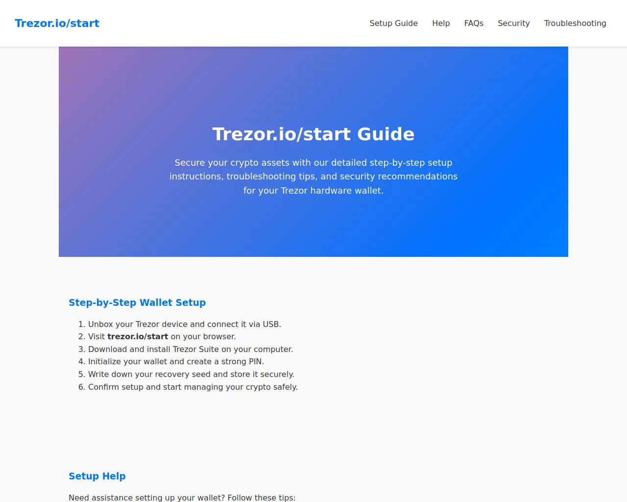 Screenshot of trezur-io-start.pages.dev