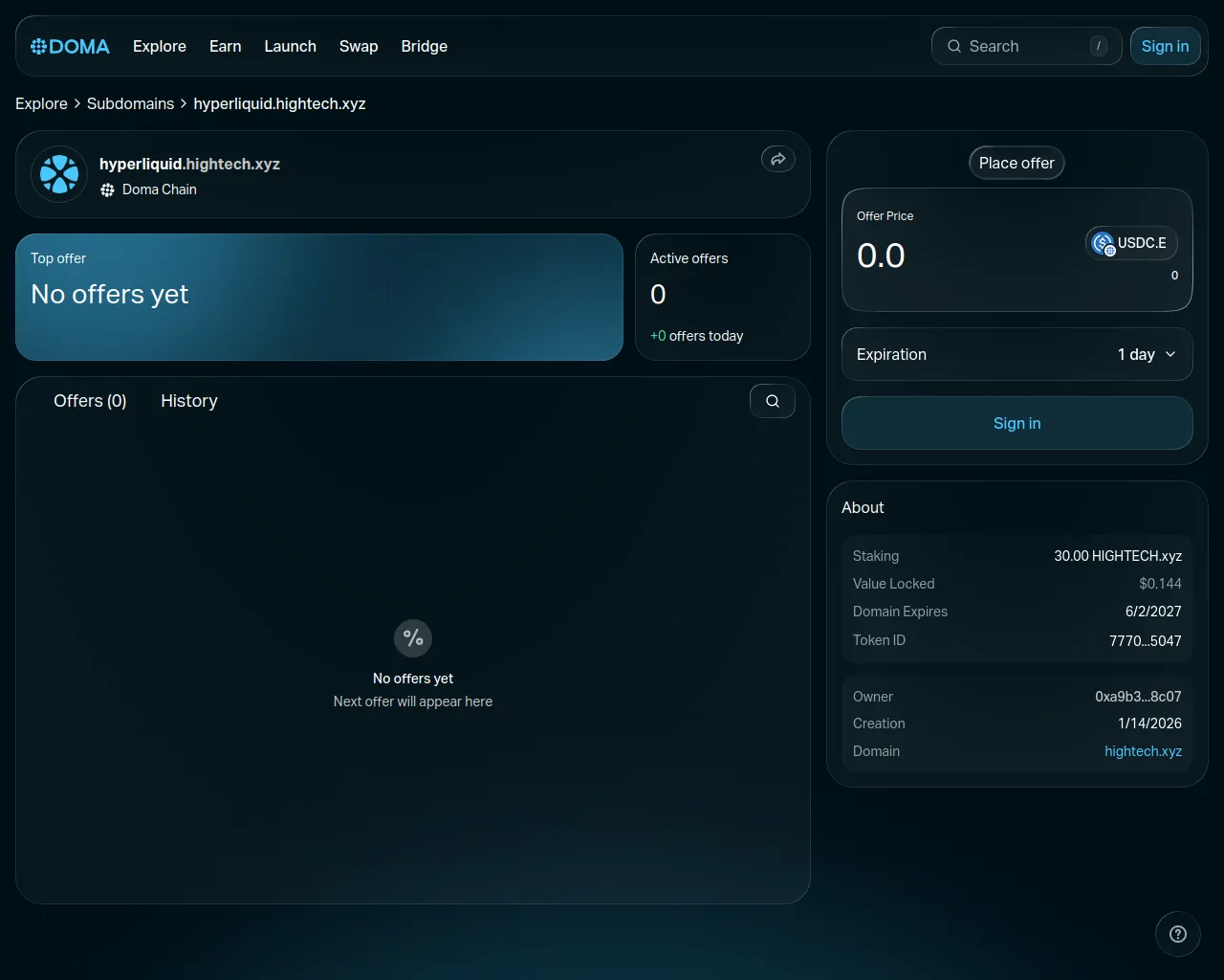 Screenshot of hyperliquid.hightech.xyz