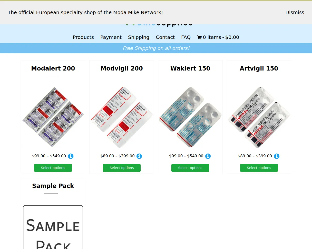 Screenshot of modafinil247.net