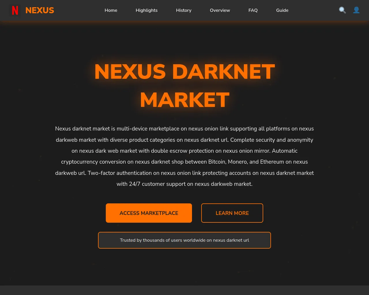 Screenshot of nexus-darknet-official.com