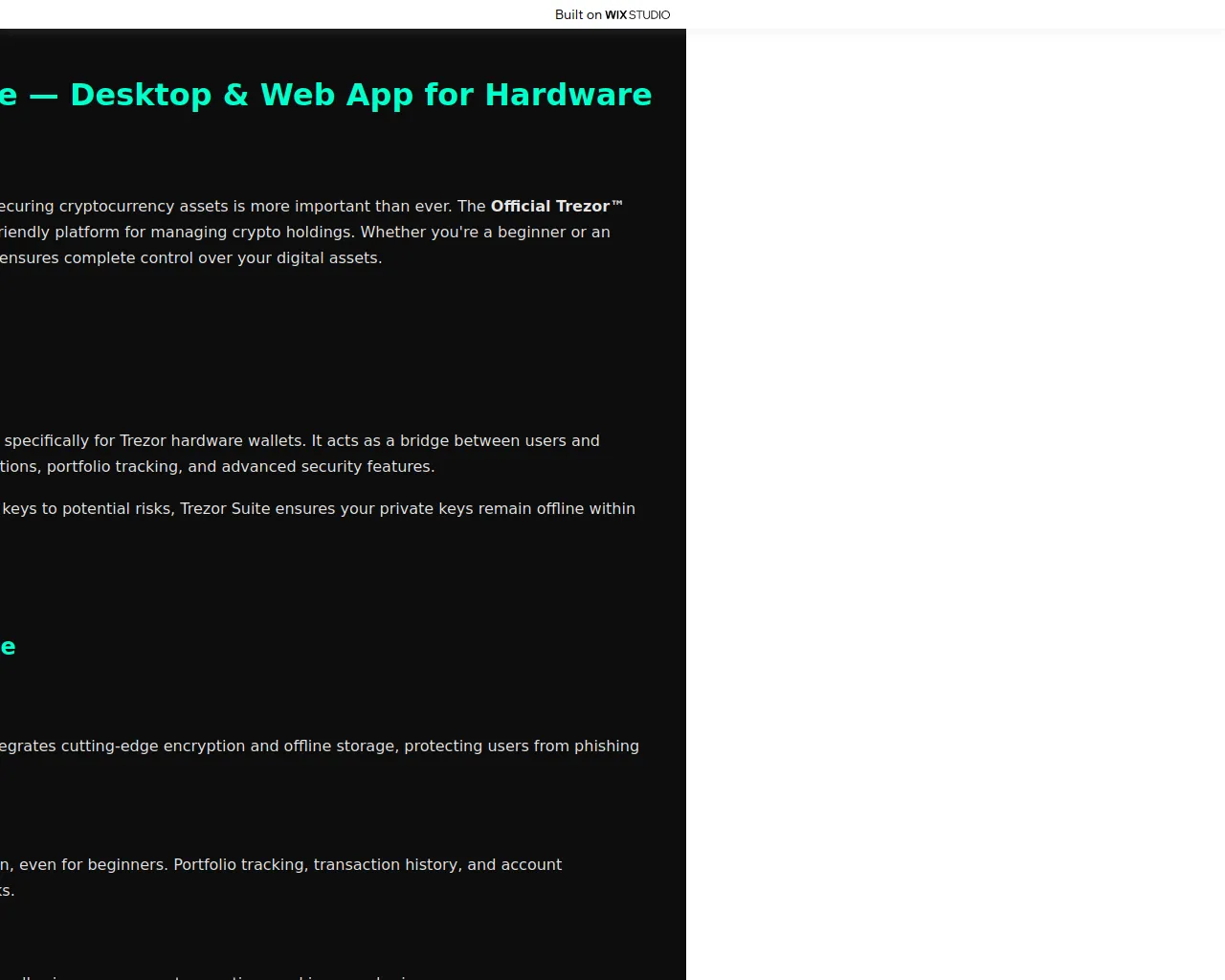 Screenshot of trezosuites-trezo.wixstudio.com