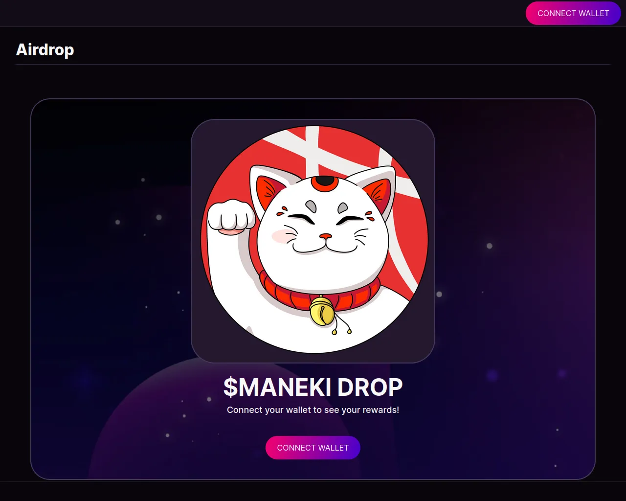 Screenshot of manekiairdrop.pages.dev
