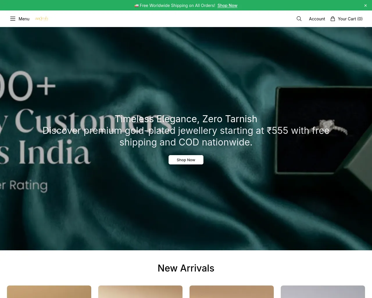 Screenshot of aagrahfinejewelsstudio.shop