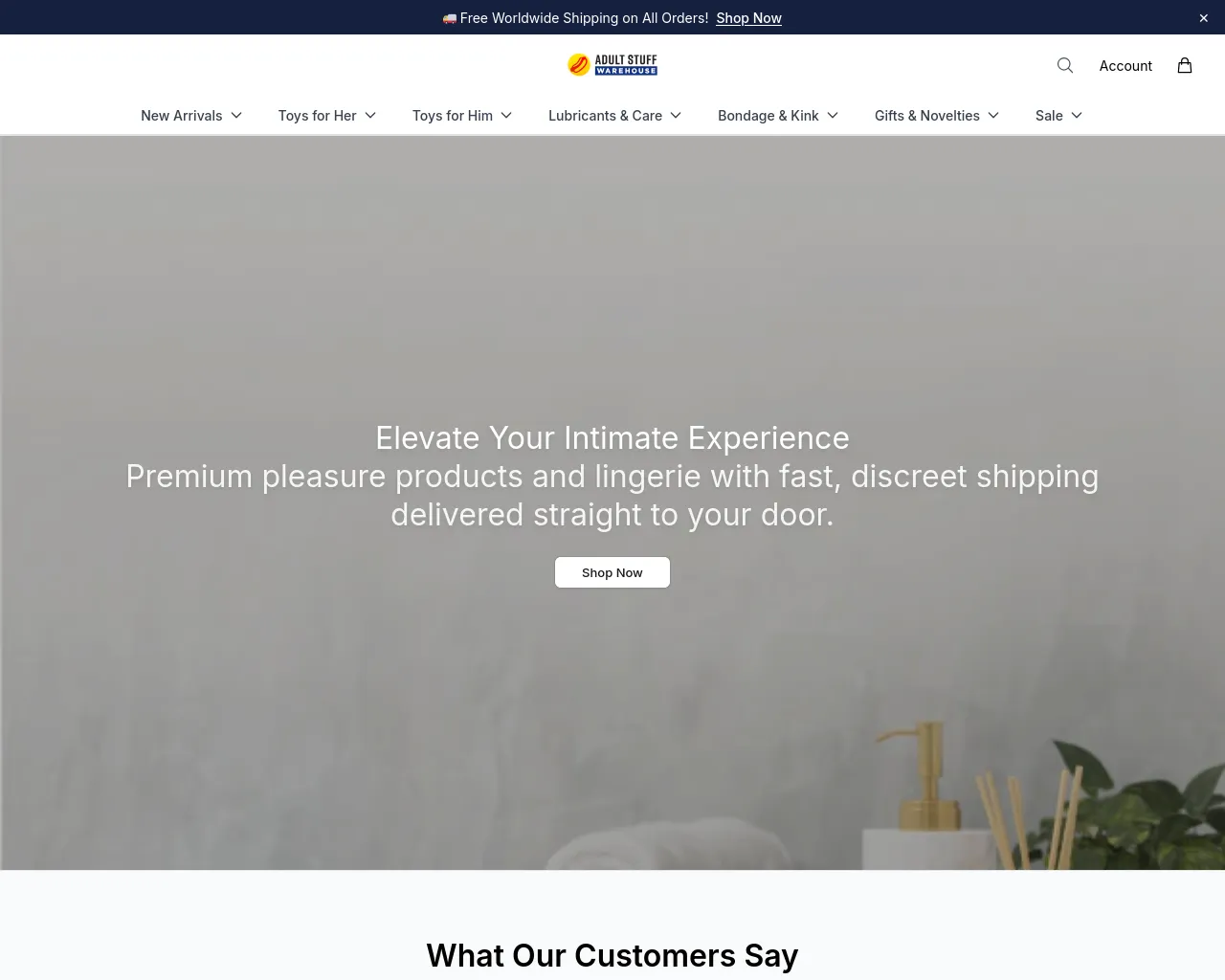 Screenshot of adultstuffwarehousestore.shop