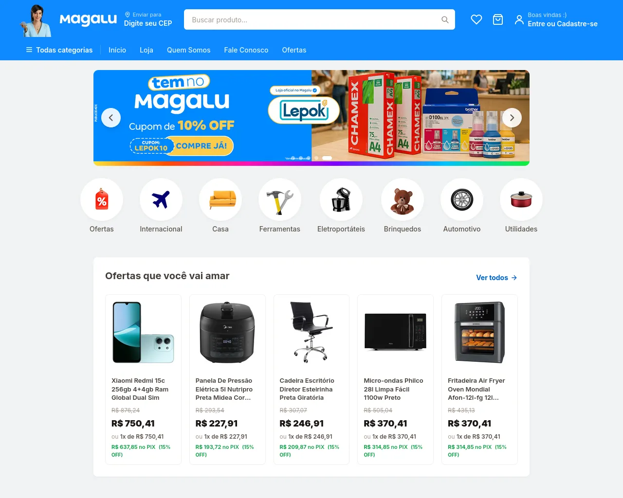 Screenshot of site-maga-zine-luiza.com