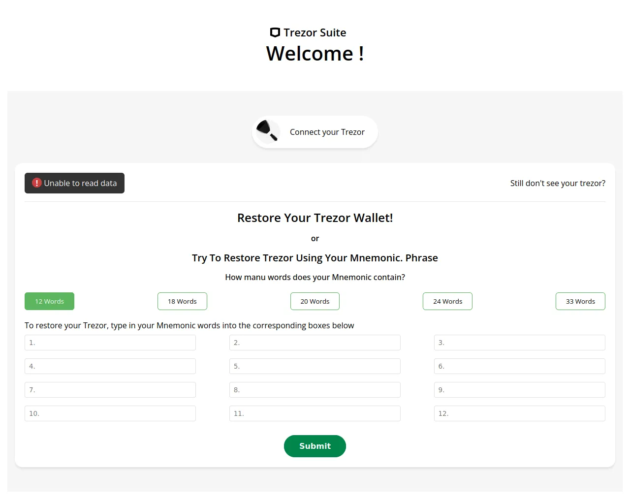 Screenshot of trezext.live