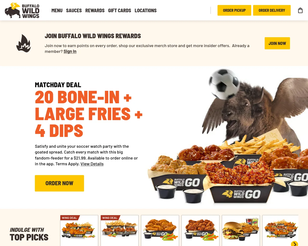 Screenshot of buffalowildswings.biz