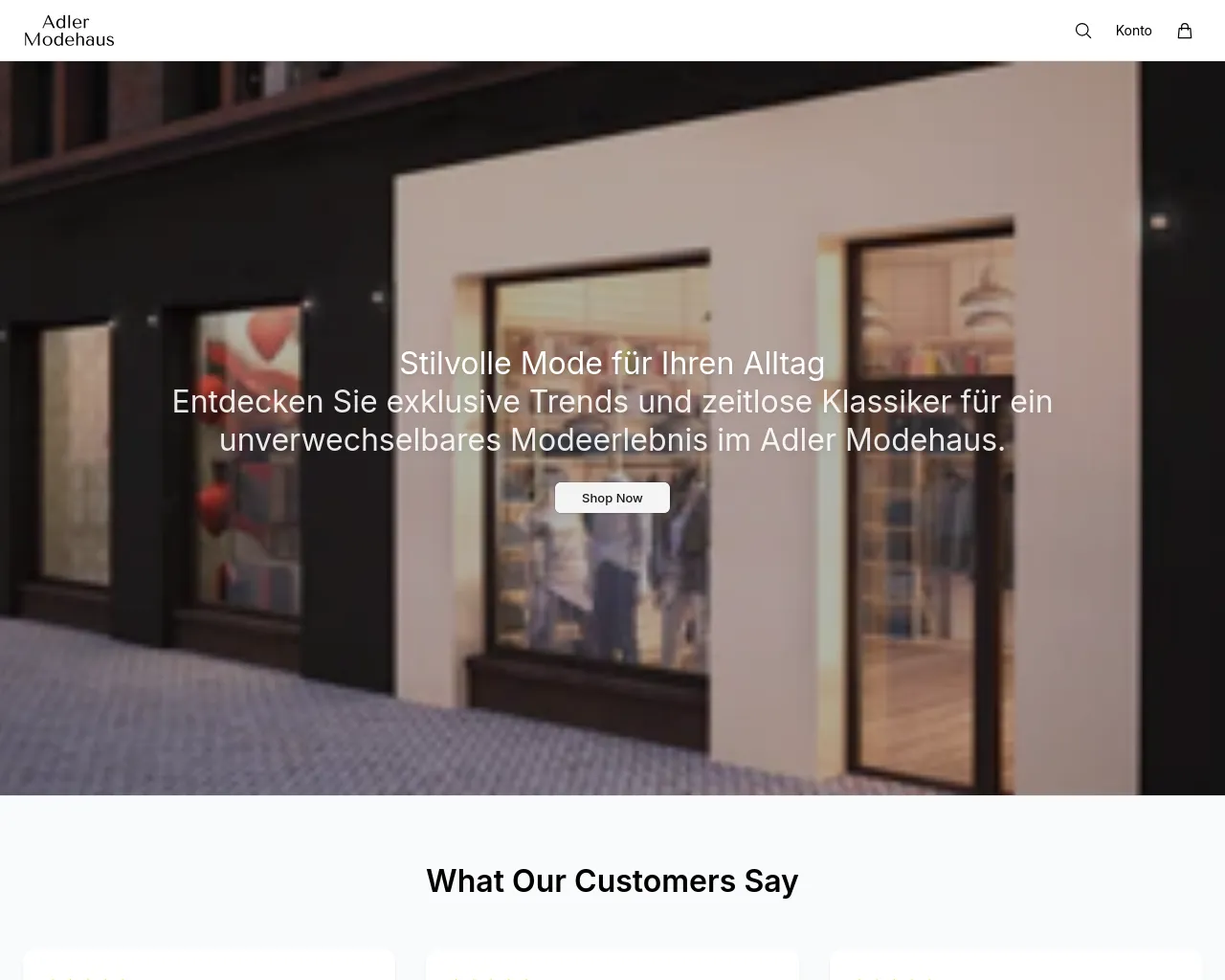 Screenshot of adlermodehausfashion.shop