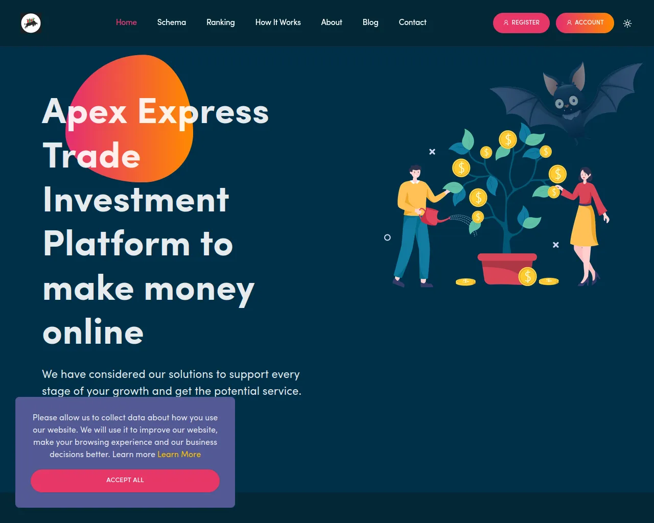 Screenshot of apexinvest-trade.us