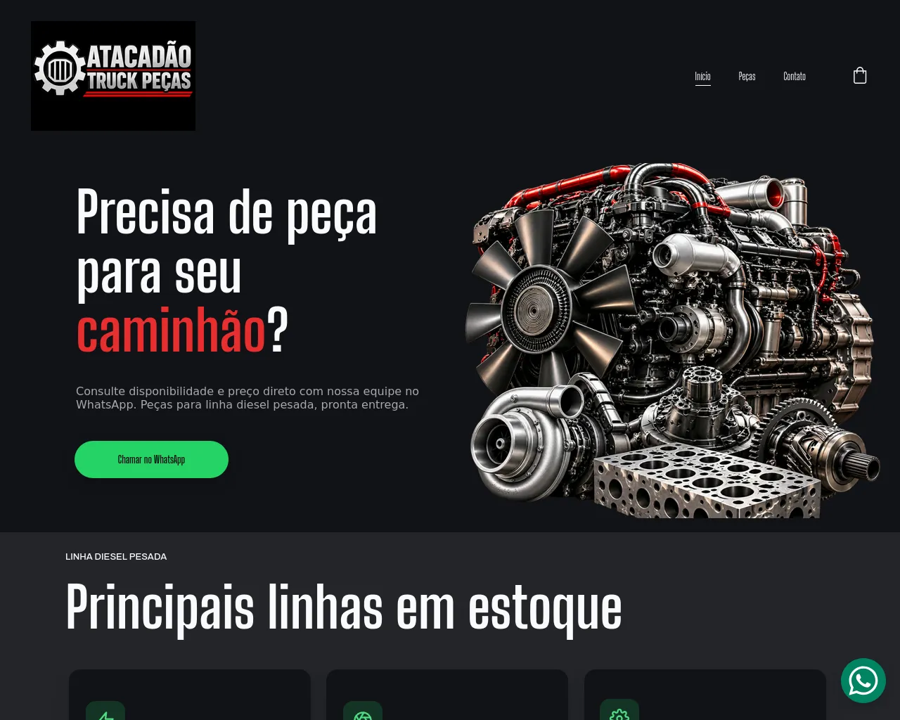 Screenshot of atacadaotruckpecasdiesel.com.br