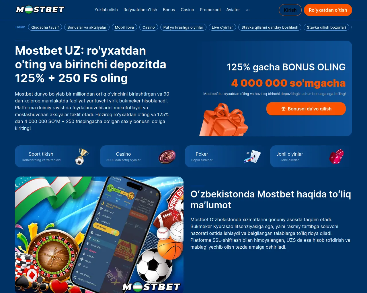 Screenshot of mostbet-uz-casino.it.com