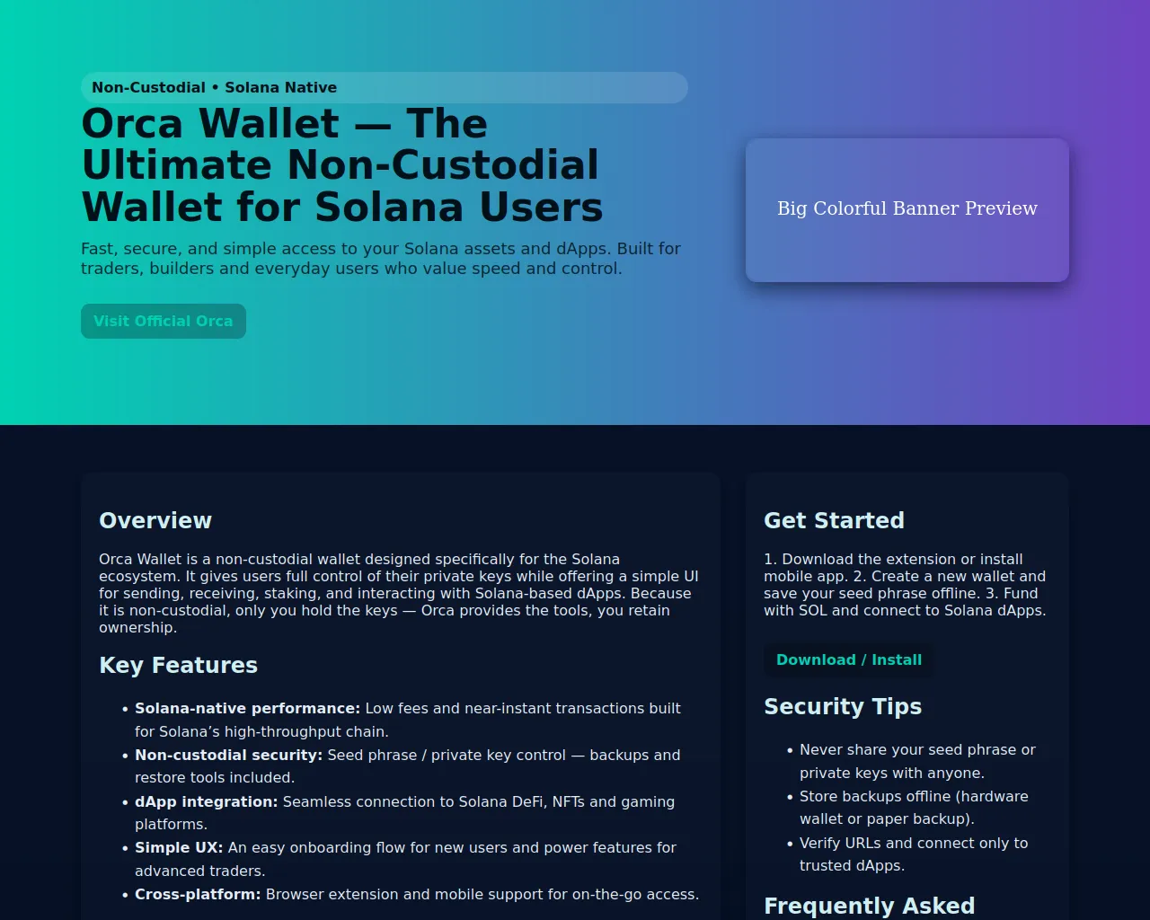 Screenshot of setup-orca-wallet-io.pages.dev