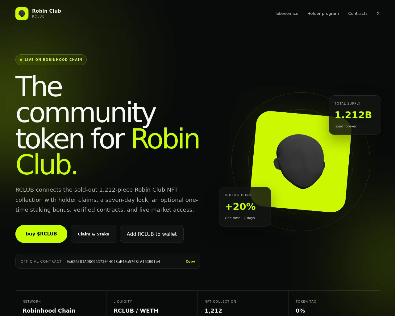 Screenshot of robinclub.xyz