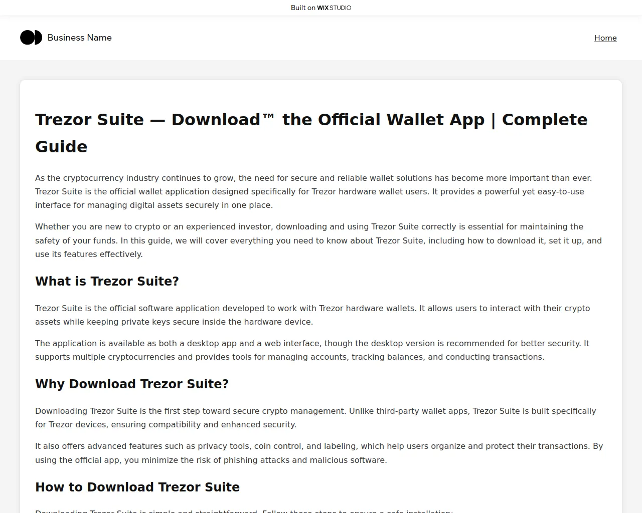Screenshot of engsuitetrezor.wixstudio.com