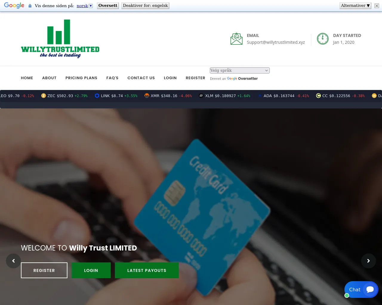 Screenshot of willytrusttlimited.xyz