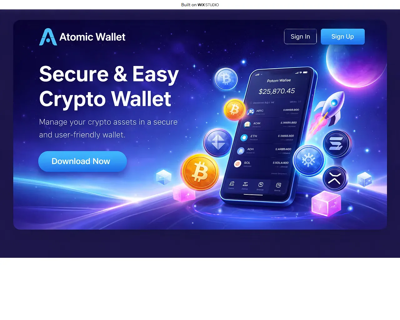 Screenshot of started-atmicio.wixstudio.com
