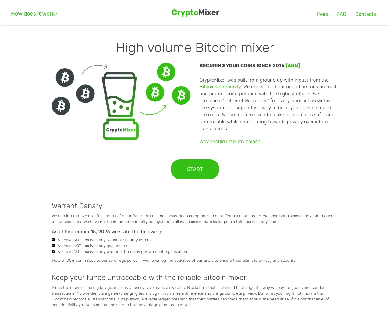 Screenshot of cryptomixer.site