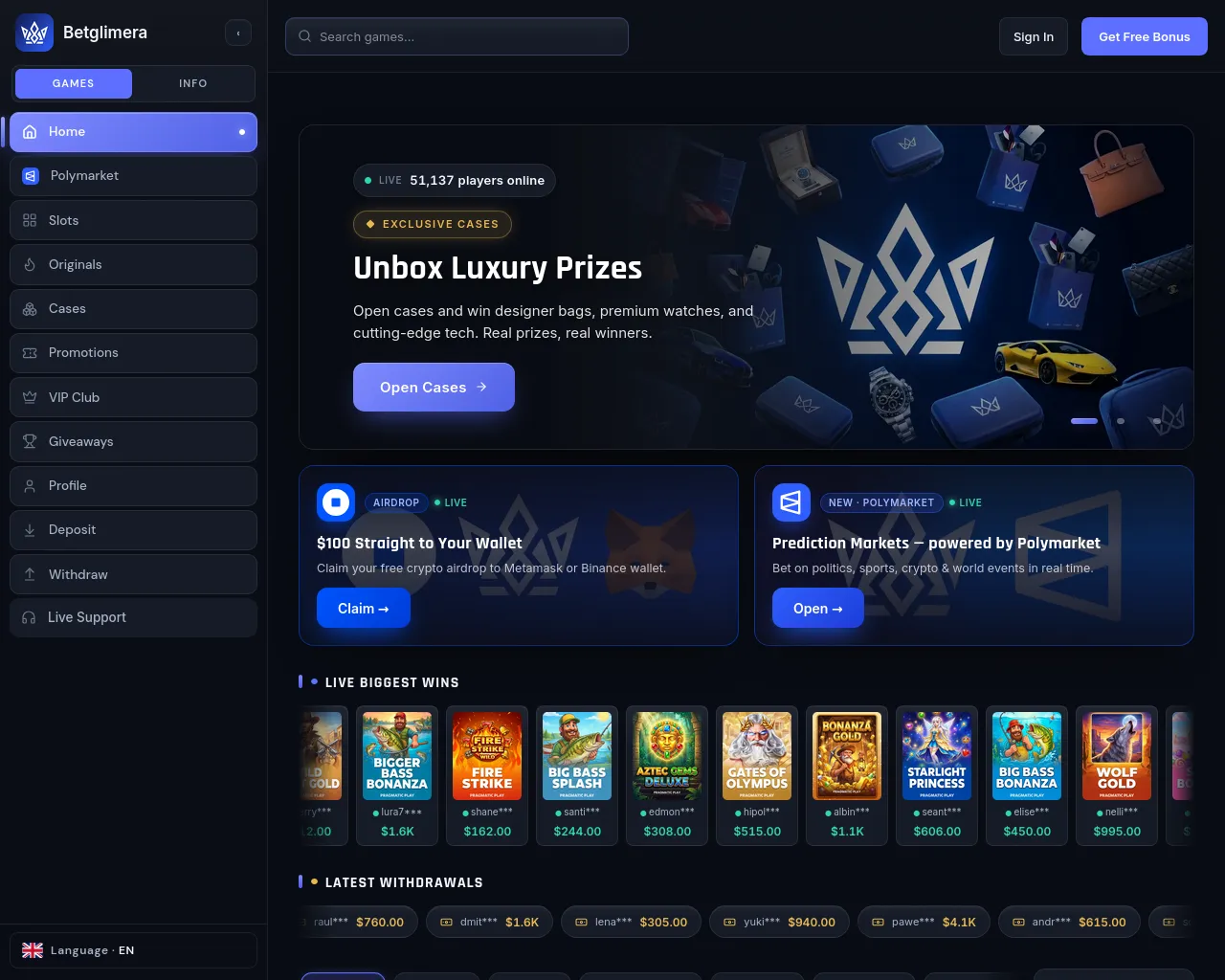 Screenshot of betglimera.com