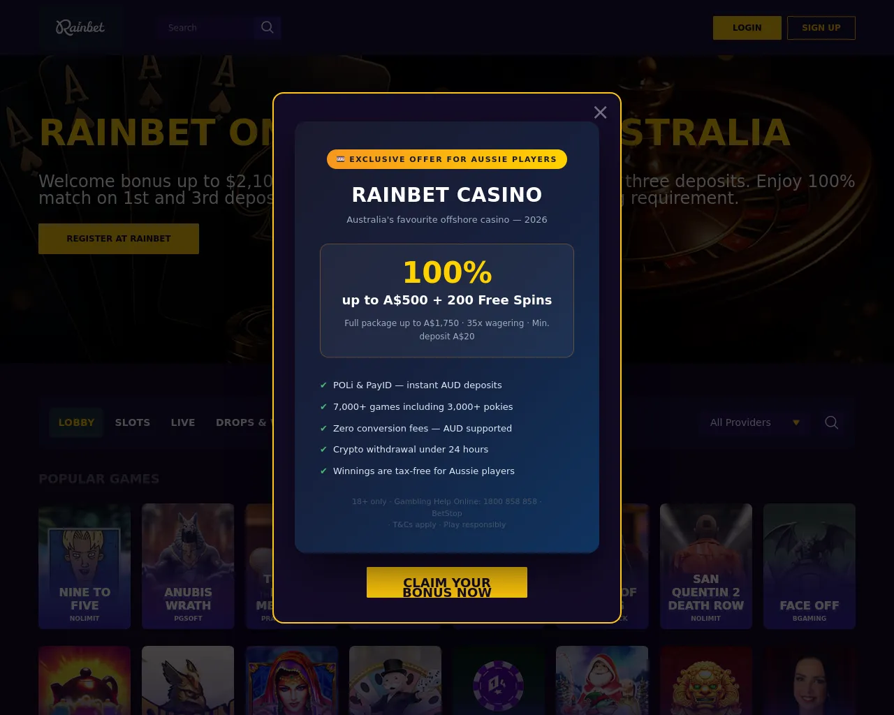 Screenshot of rainbet-aus.club