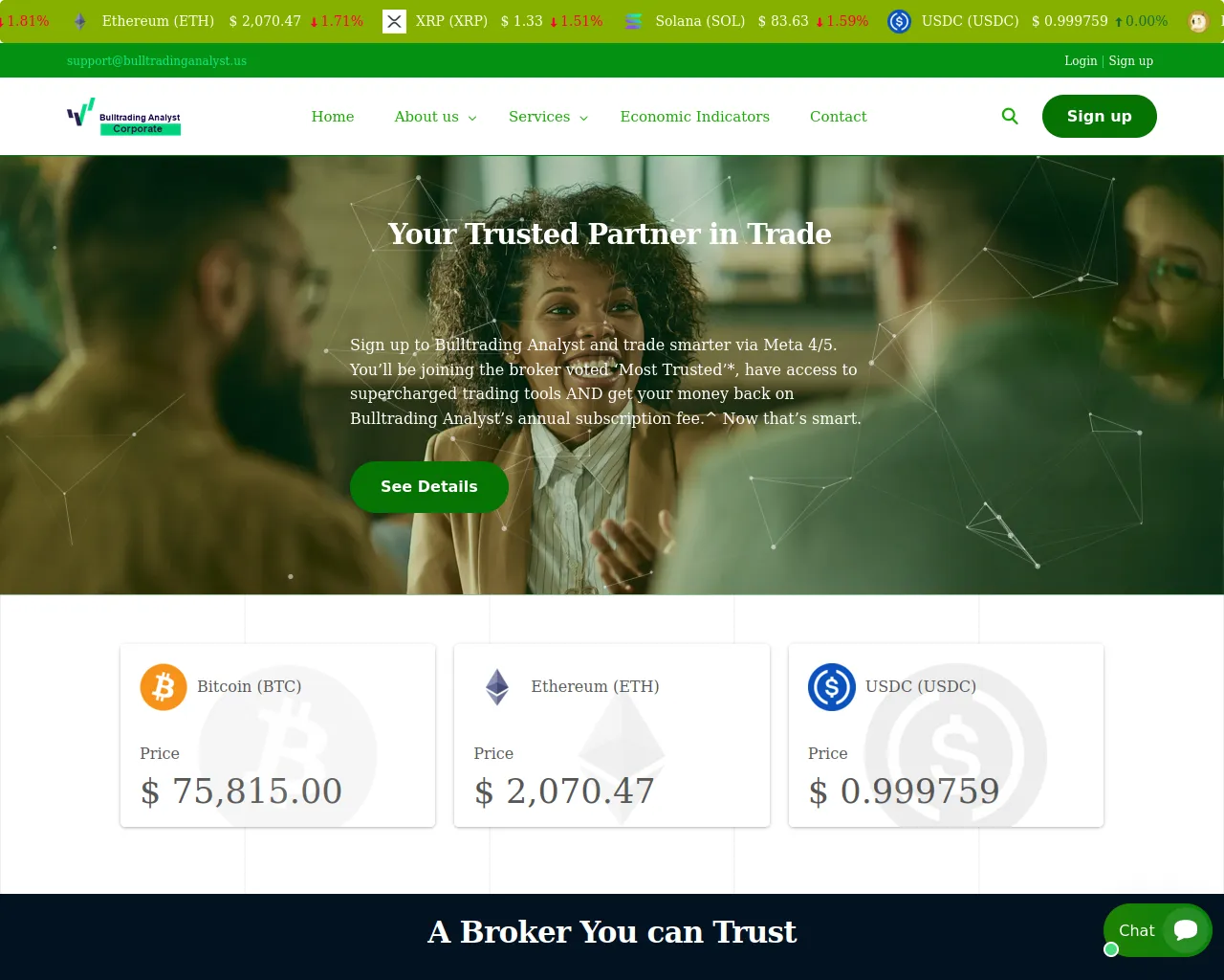Screenshot of bulltradinganalyst.us