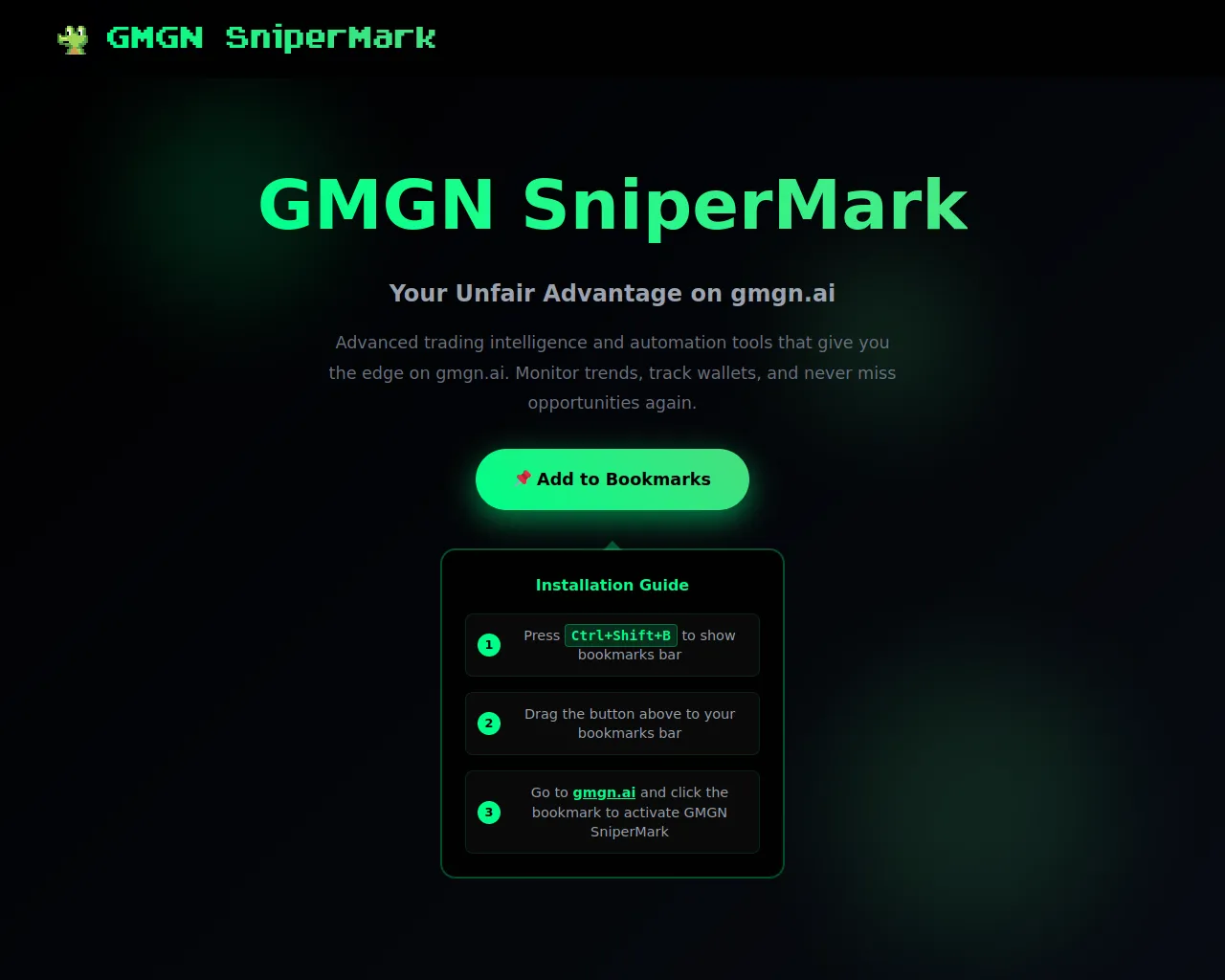 Screenshot of gmgnsnipertools.world